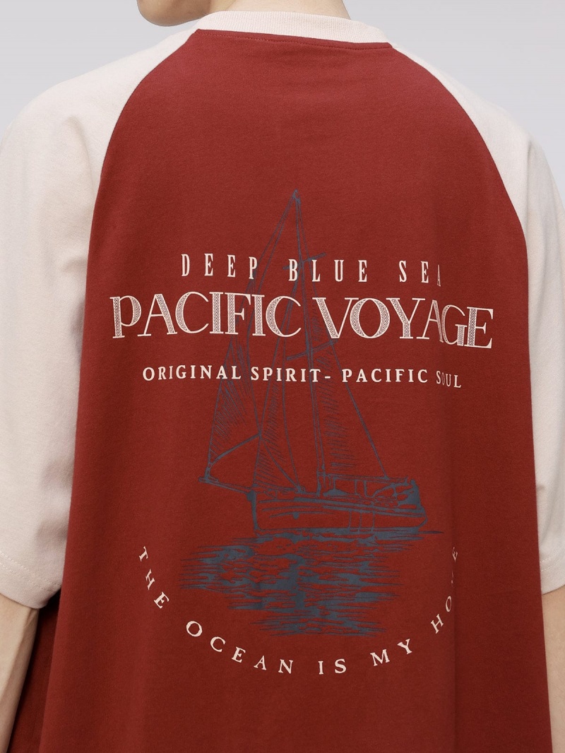 Rouge  T Shirts Aelfric Eden Pacific Voyage Print Raglan Tee - JKE-8788420